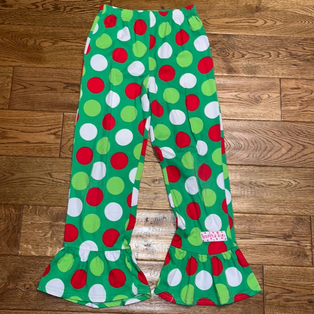 Ruffle Girl-Sz 10-Christmas pants!